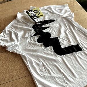 NWT Jamie Sadock Hugger Shimmery Flashy Black & White Short Sleeve Golf ⛳️ Tee